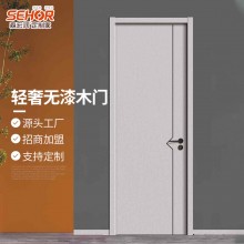 現(xiàn)代簡約生態(tài)無漆門金屬條造型臥室門室內(nèi)實木復合套裝門廠家批發(fā)